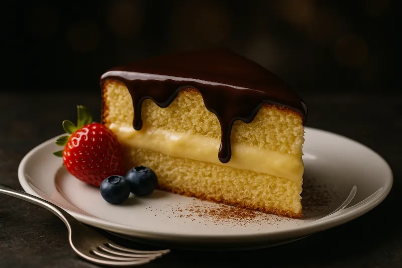 Boston cream pie achieved official recognition in 1996 when Massachusetts designated it the state dessert, beating out other contenders including Indian pudding and Toll House cookies. 