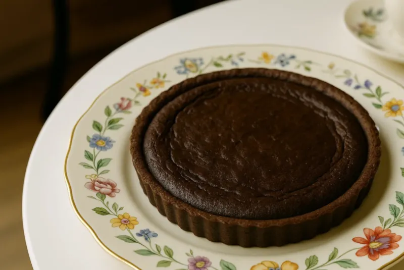 Dark chocolate pie filling is essentially a rich ganache lightened with eggs. 