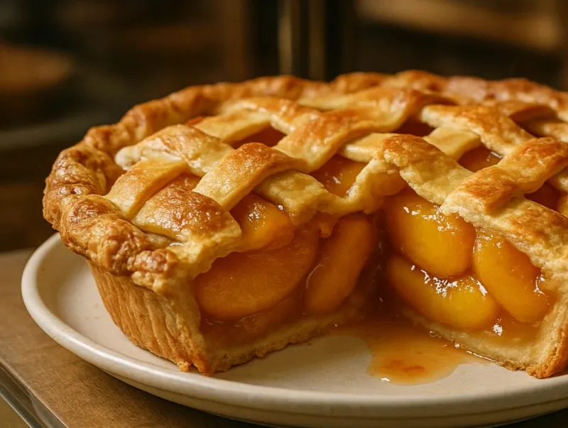 Peach pie is the essence of summer baking, featuring sweet, juicy peaches enveloped in a buttery, flaky crust.